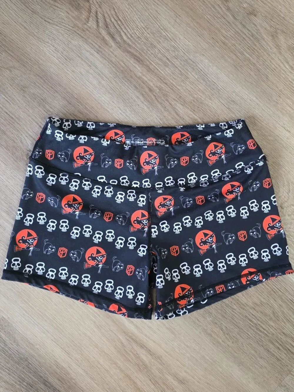 Born Primitive Witch and Skull Kettlebell Halloween Shorts